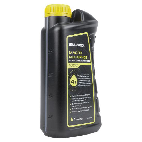Масло моторное SNIRREX 4-х тактное полусинтетическое SAE 5W-30 API SJ CF, 1 л 33868 в Екатеринбурге