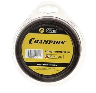 Леска триммерная CHAMPION Nylplus Square 2.4мм* 15м C5065