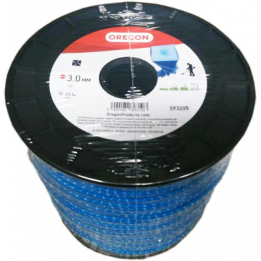 Леска триммерная "Oregon" Blue SQ TWISTED 3.0MM X 241M Витой квадрат 593205