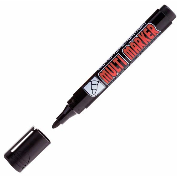 Маркер перманентный Crown Multi Marker (черный), пулевидный, 3мм  CPM-800 в Красноярске 