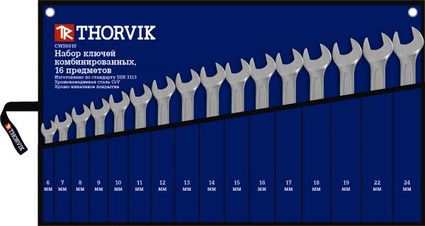 Набор ключей комби "THORVIK" 16пр. 6-17,19,21,22,24мм  CWS0016  052048