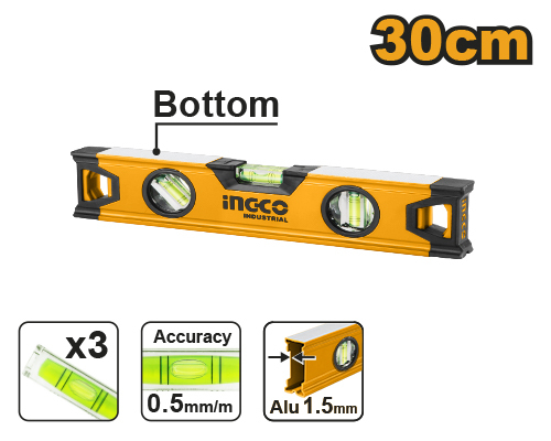 Уровень пузырьковый 30 см INGCO HSL08030 INDUSTRIAL в Екатеринбурге 