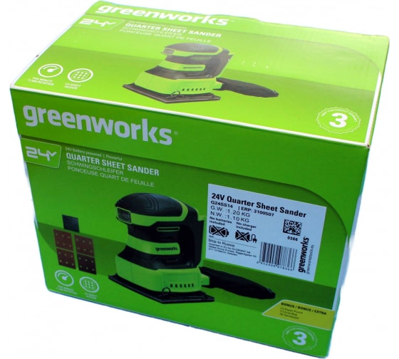 Плоскошлифовальная машина аккумуляторная Greenworks G24SS14 3100507 в Екатеринбурге