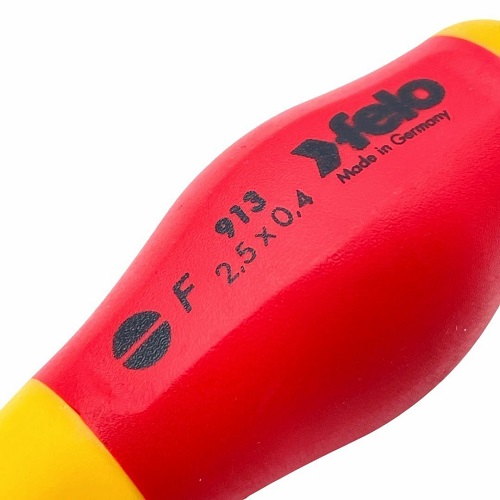 Отвертка диэлектрическая шлицевая Felo SL2,5x0,4x75 91302590 в Екатеринбурге 