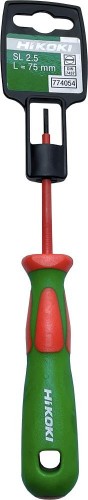 Отвертка VDE диэлектрическая плоская  HiKOKI SL 2.5х75MM  774054 в Екатеринбурге 