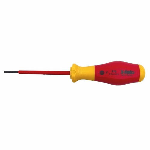 Отвертка диэлектрическая шлицевая Felo SL2,5x0,4x75 91302590 в Екатеринбурге 