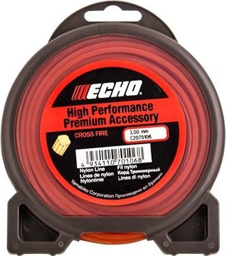 Леска триммерная ECHO Cross Fire Line 3,0мм*  10м (крест) 102151220
