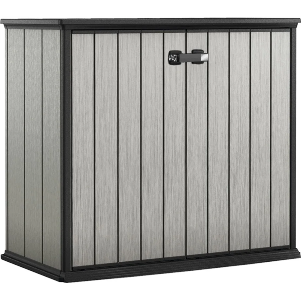 Шкаф уличный из ПВХ "Keter" Патио 1000L серый 139,5x77x120см 37кг  17204254