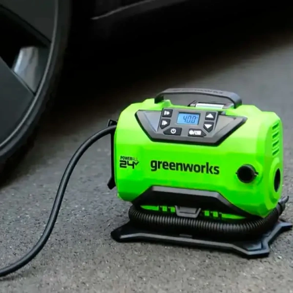 Компрессор автомобильный аккумуляторный Greenworks Арт. 3400807, 24V / 12V (от сети автомобиля) в Екатеринбурге