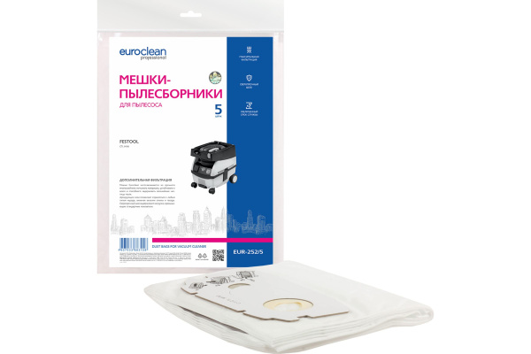 Мешок синтетический EUROCLEAN для пылесоса FESTOOL EUR-252/5 (1 шт)
