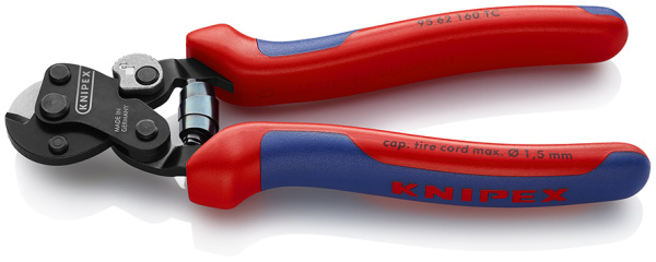 Тросорез KNIPEX для реза шинного корда, рез: кабель d 2 мм, особо прочный трос (1960 Н/мм) d 2 мм, пружина KN-9562160TC в Екатеринбурге 