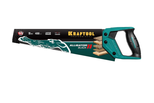 Ножовка по дереву Kraftool Alligator BLACK 3D 400мм. 11TPI  15205-40