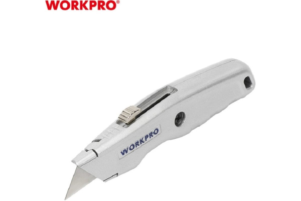 Нож с трапециевидным лезвием WORKPRO алюминиевый корпус  WP213006 в Екатеринбурге 