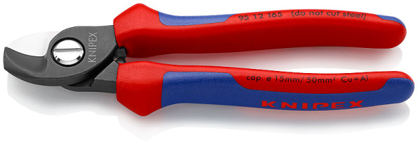 Кабелерез KNIPEX рез: кабель d 15 мм (50 кв. мм, AWG 1/0), 165 мм, чёрный, 2К ручки KN-9512165SB в Екатеринбурге 