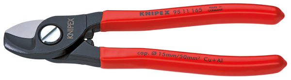 Кабелерез KNIPEX рез: кабель d 15 мм (50 кв. мм, AWG 1/0), 165 мм, чёрный, 1К ручки KN-9511165SB в Екатеринбурге 