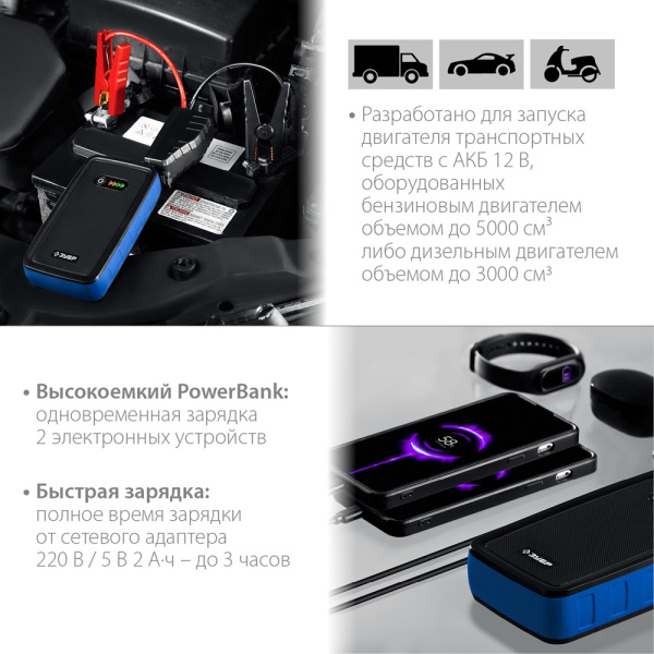 Пуско-зарядное устройство ЗУБР АПУ-800 12В., до 800А.  59319 в Екатеринбурге