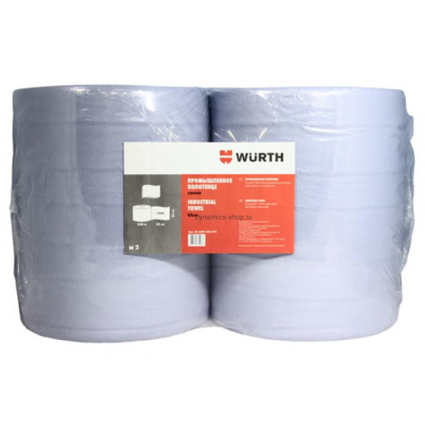 "WURTH" Бумага протирочная 2-х слойная,33х35см,синяя  00899800830