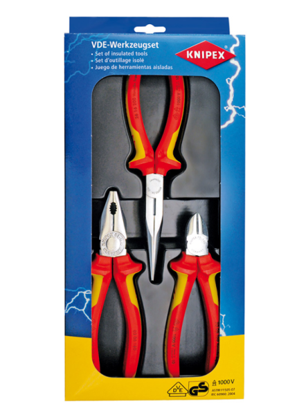 Набор инструментов KNIPEX для эл.монтажа 1000В, 3 предмета (KN-0306180,2616200,7006160)  KN-002012 в Екатеринбурге 
