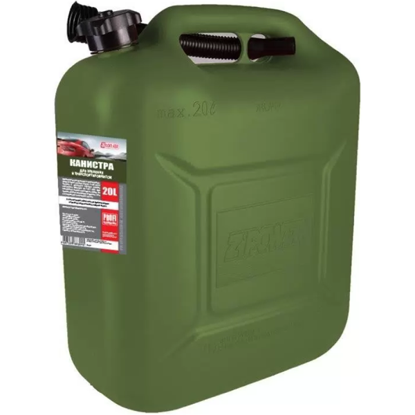 Канистра 3ton PROFI 20л оливковая для топлива в комплекте с крышкой и лейкой  55332