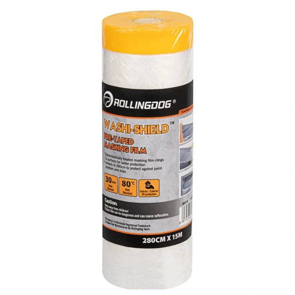 Укрывное полотно Rollingdog на малярной ленте WASHI-SHIELD 8 мкм, 280см*15м.  81519 в Екатеринбурге