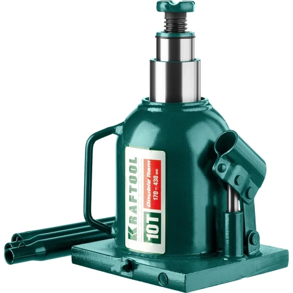 Домкрат бутылочный двухштоковый KRAFTOOL DOUBLE RAM 10 т 170 - 430 мм.  43463-10