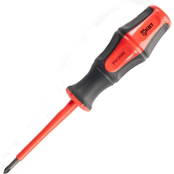 Отвертка диэлектрическая PH1x80 КВТ Профи 78611
