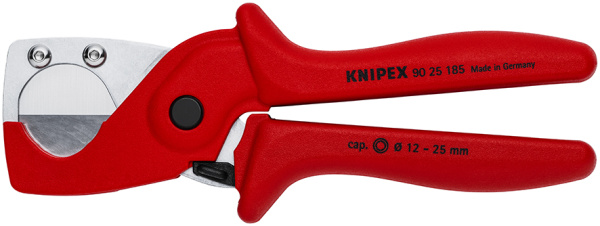 Труборез-ножницы KNIPEX для композитных металлопластиковых и пластиковых труб, рез: d 12 - 25 мм, 185 мм, пластиковые армированные фиберглассом рукоятки KN-9025185 в Екатеринбурге 
