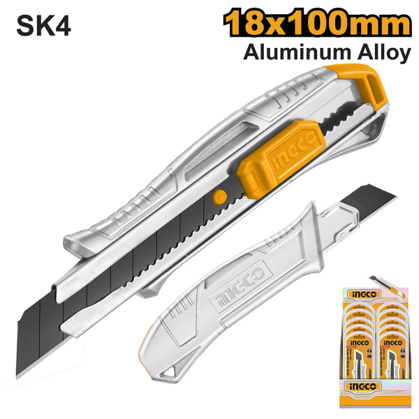 Нож с защелкивающимся лезвием INGCO HKNS11807