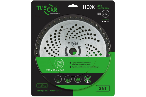 Нож для мотокосы BB1013 Standart 230x25,4x36T Classic TUSCAR 1031013111-36-2 в Екатеринбурге