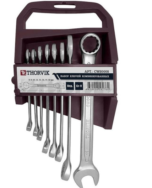 Набор ключей комби "THORVIK" 8пр. 8,9,10,12,13,14,17,19мм  CWS0008  052045 в Екатеринбурге 