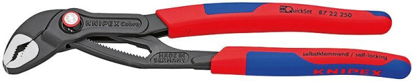Высокотехнологичные сантехнические клещи Cobra®, 250 мм, QuickSet KNIPEX 87 22 250 KN-8722250 в Екатеринбурге 