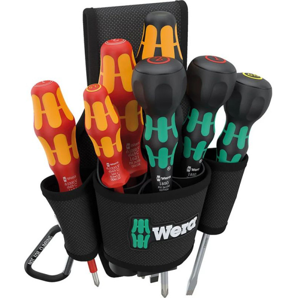 Набор отвёрток в поясной сумке WERA 9621 SET 2 Kraftform Ball-Grip WE-136033