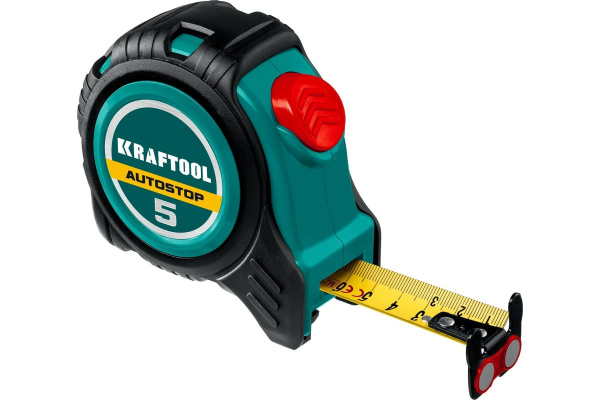 Рулетка Kraftool AutoStop 5метров  25мм.  3412-5-25 в Екатеринбурге 