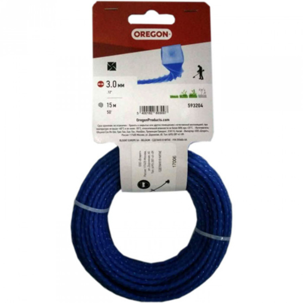 Леска триммерная "Oregon" Blue Square Twisted, 3 mm X 15 m (на картоне) 593204 в Екатеринбурге