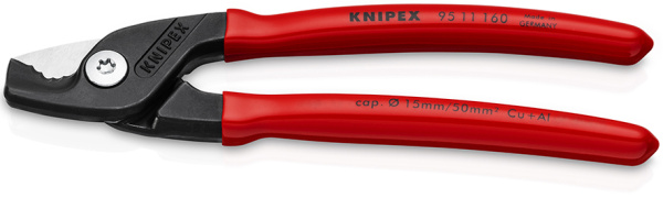 Кабелерез "KNIPEX" StepCut ступенчатый рез 160мм. d.15мм. 50мм.кв. двухкомпон.рукоять KN-9511160