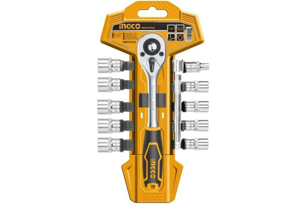 Набор головок с трещоткой INGCO  1/4" 12 предметов HKTS14122 в Екатеринбурге 