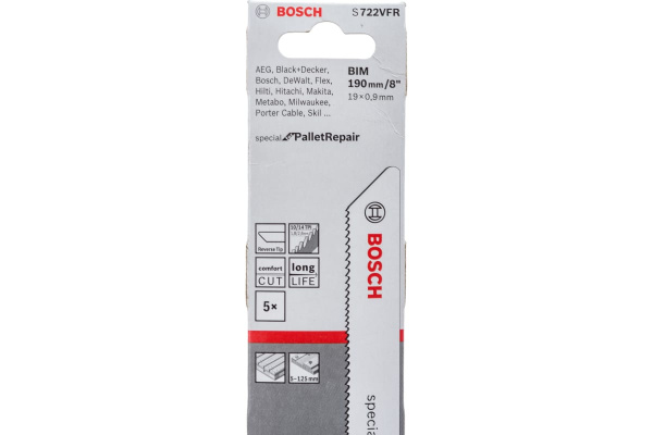 Пильное полотно по дереву Bosch  S722 VFR 190х0,9х2,6мм 1шт.  2608658027 в Екатеринбурге