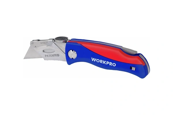 Нож с трапециевидным лезвием складной WORKPRO 6 лезвий в комплекте  WP211006 в Екатеринбурге 