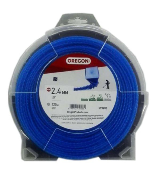 Леска триммерная "Oregon" Blue SQ TWISTED 2.4MM X 125M Витой квадрат  593203 в Екатеринбурге