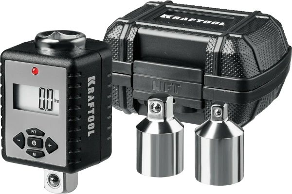Динамометрический ключ KRAFTOOL GRAND 1/2" 40-200Нм + переходник 1/4 3/8  64044-200