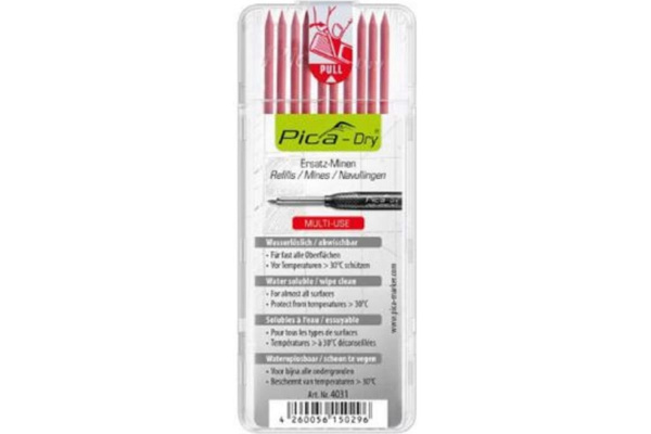 Набор грифелей для карандаша PICA  Dry  MULTI-USE красные 10шт.  4031