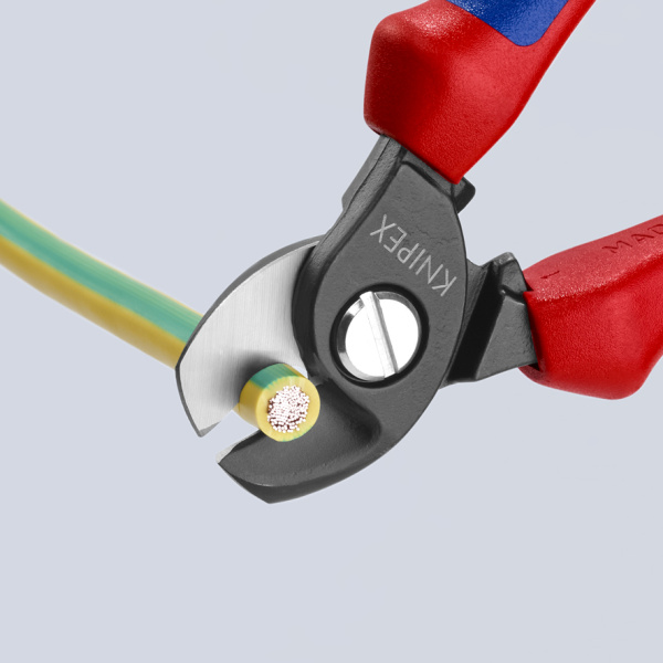 Кабелерез KNIPEX рез: кабель d 15 мм (50 кв. мм, AWG 1/0), 165 мм, чёрный, 2К ручки KN-9512165SB в Екатеринбурге 
