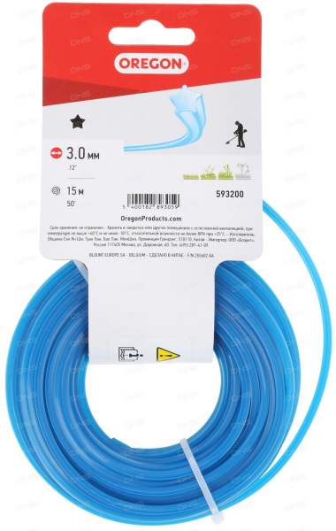 Леска триммерная "Oregon" Blue Star, 2.4 mm X 15 m (на картоне)Звезда