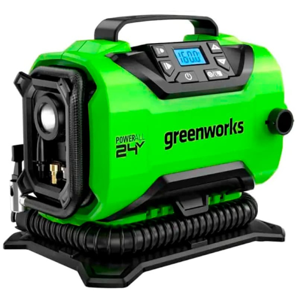 Компрессор автомобильный аккумуляторный Greenworks Арт. 3400807, 24V / 12V (от сети автомобиля) в Екатеринбурге