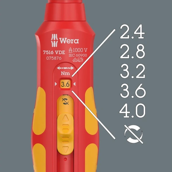 Отвёртка динамометрическая WERA 7516 Safe-Torque VDE Kraftform , 2.4 / 2.8 / 3.2 / 3.6 / 4.0 Нм WE-075876 в Екатеринбурге 