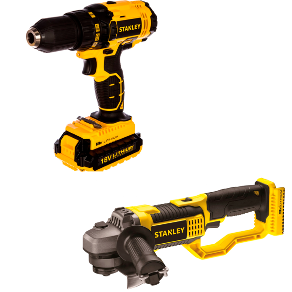 Набор STANLEY (шуруповерт SCD20S2K/ушм STSC1840)  SCD20S2KSAG-RK в Екатеринбурге