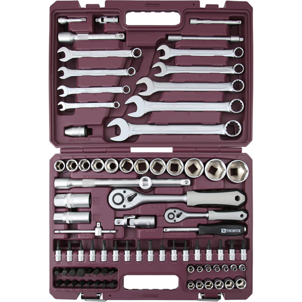 Набор инструмента THORVIK 1/4", 1/2"DR, 82пр. 054007