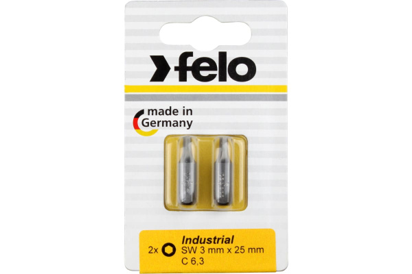 Бита Felo шестигранная серия Industrial HEX 2,5X25, 2шт.  02420036