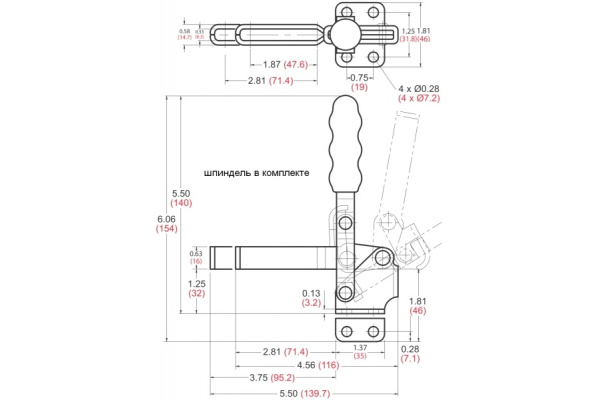 Механический зажим Woodwork с вертикальной ручкой GH-12130 в Екатеринбурге