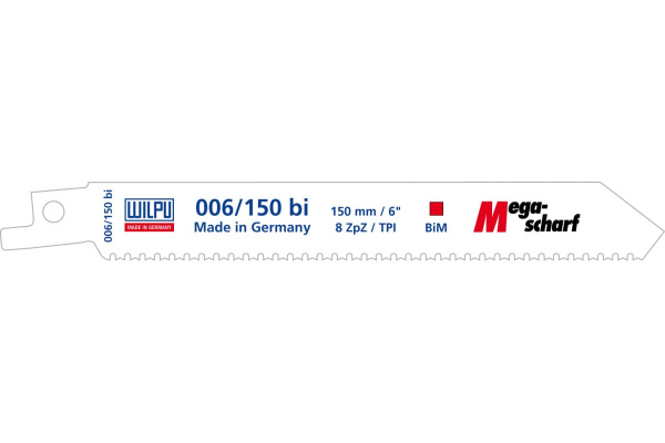 Полотно сабельное WILPU 006/150 bi-металл универсальное М-зуб 5шт.  1851500005